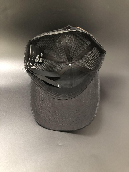 AMIRI Black Trucker Hat Embroidered AM Logo Unisex Sun Hat main image 3